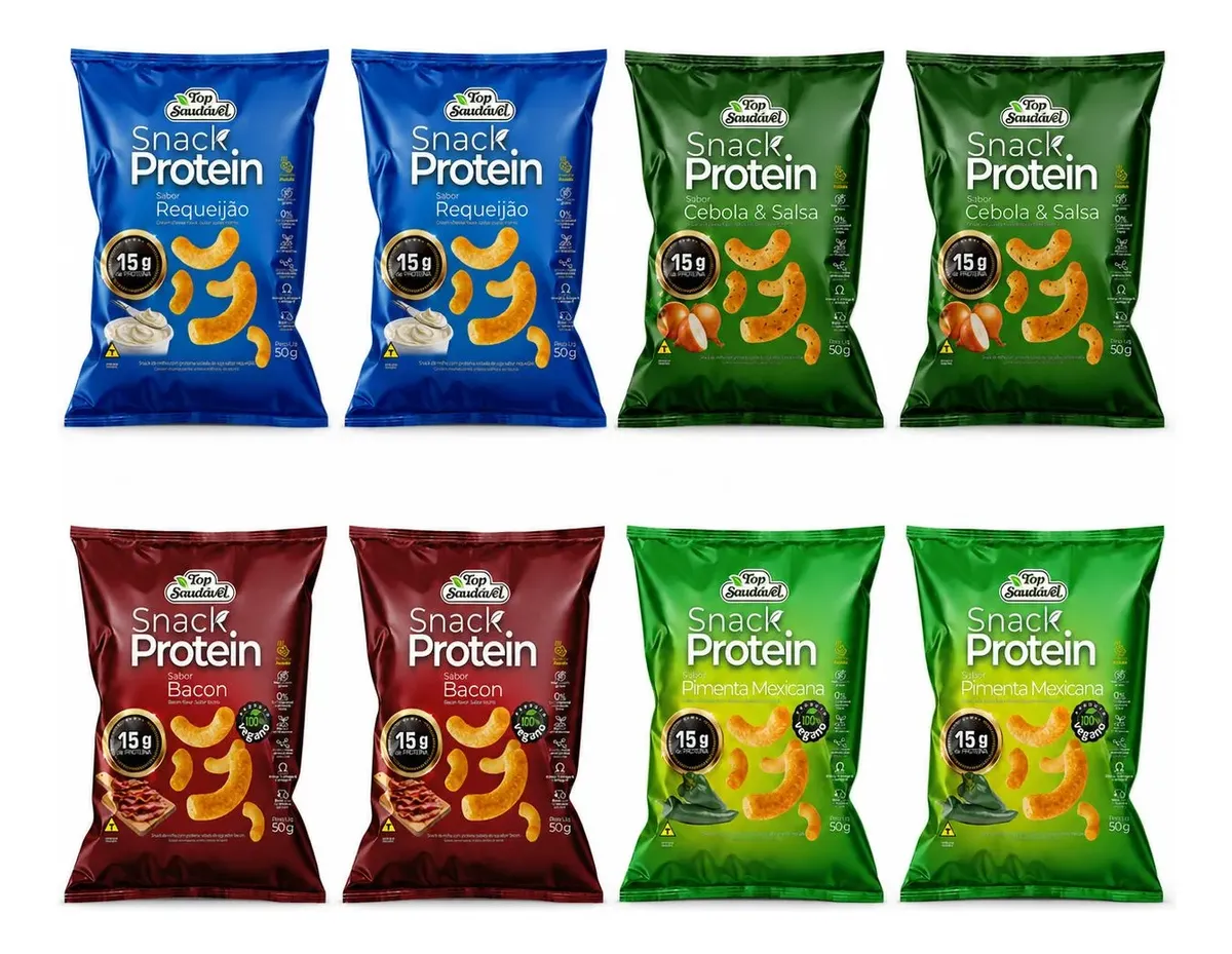 Kit 8 Snack Protein Mix 15g Proteína Fit Saudável 50g
