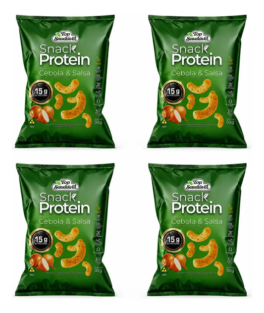 Kit 4 Snack Proteico Cebola Salsa 15g Proteína Saudável 50g