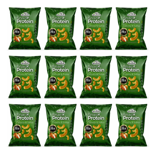 Kit 12 Snack Proteico Cebola Salsa 15g Proteína Saudável 50g
