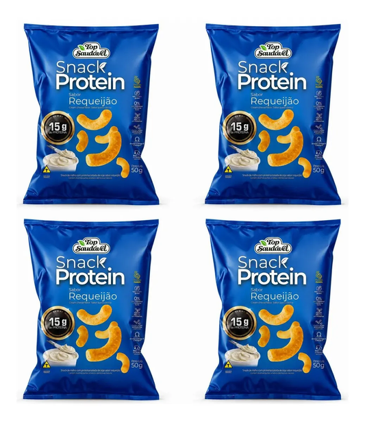 Kit 4 Snack Proteico Requeijão 15g Proteína Fit Saudável 50g