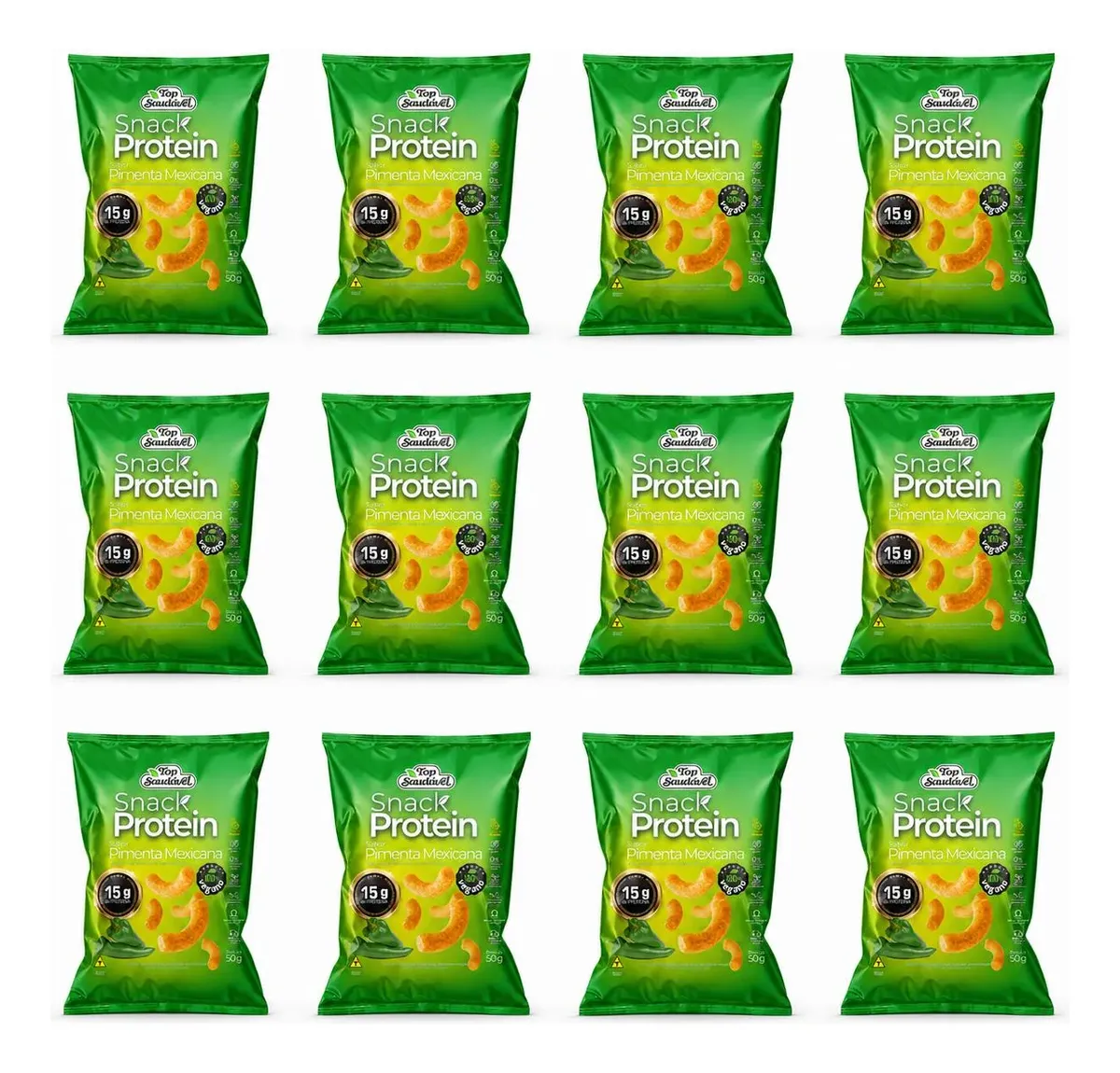 Kit 12 Snack Proteico Pimenta Mexicana Vegano 50g
